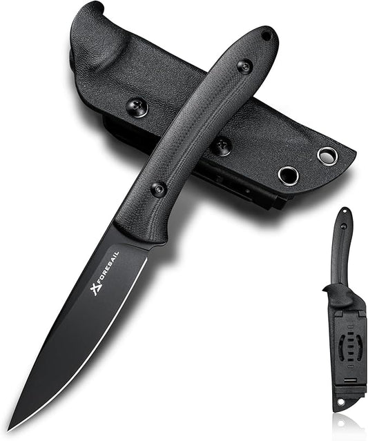 Small Fixed Blade Knife,Full Tang Design knife.3.27inch DC53 Steel Blade and G10 Handle,with Kydex Sheath,Fixed EDC Tactical Knife for Men Women,Outdoor Hiking Camping Knives