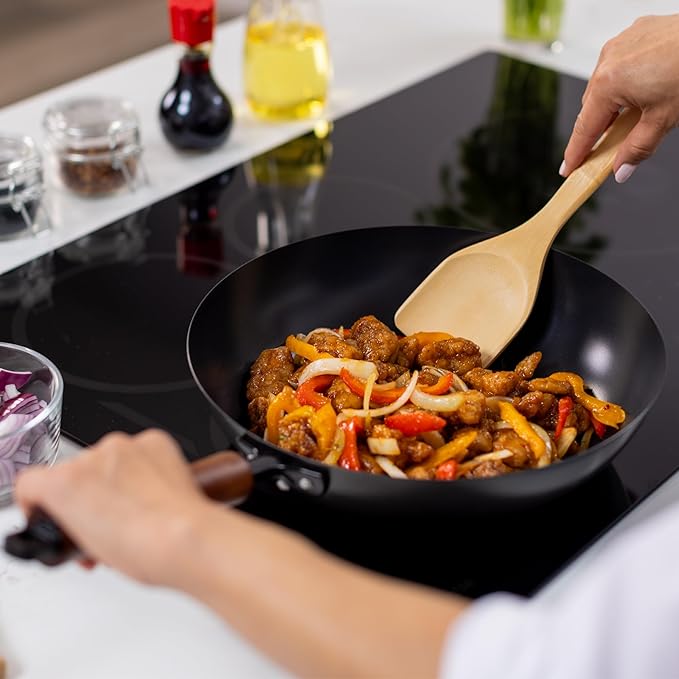 JOYCE CHEN Classic Series 12-Inch Ceramic Nonstick Carbon Steel Stir Fry Pan