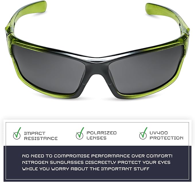 Nitrogen Polarized Wrap Around Sport Sunglasses for Men Women UV400 Driving Fishing Running Sun Glasses