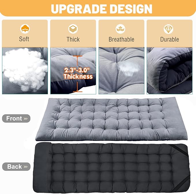DoCred Folding Camping Cot with Mattress, 2 Pack Heavy Duty Folding Cot for Adults, Portable Sleeping Cot Bed Adults Outdoor Bed with Carry Bag, Travel Camp Cots