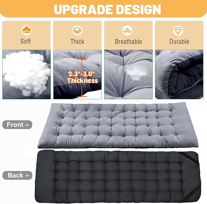 DoCred Folding Camping Cot with Mattress, 2 Pack Heavy Duty Folding Cot for Adults, Portable Sleeping Cot Bed Adults Outdoor Bed with Carry Bag, Travel Camp Cots