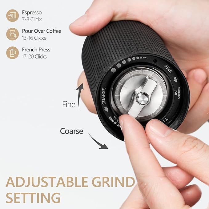 TIMEMORE Chestnut C3S Manual Coffee Grinder, Hand Coffee Grinder with Adjustable Grind Setting, Stainless Steel S2C Conical Burr Coffee Grinder, for Espresso to French Press