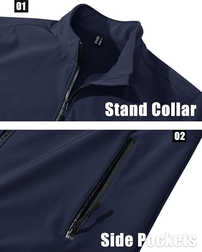 MAGCOMSEN Men's Fleece Lined Softshell Jacket Waterproof Windbreaker Rain Jacket for Tactical Hiking