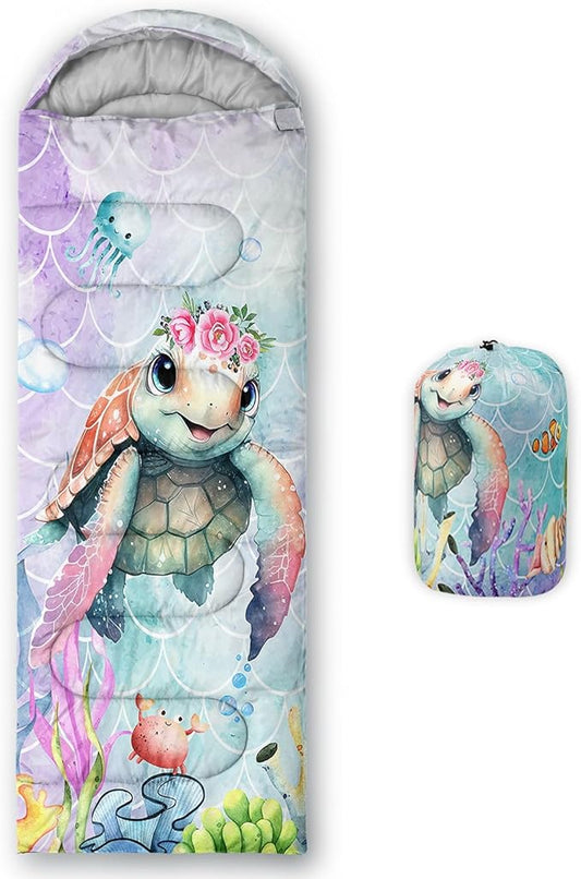 Kids Sleeping Bag for Boys Girls,Checkerboard Cat Print-Lightweight Warm Portable Outdoor Indoor-Waterproof Cold Weather Resistant Sleeping Bag for Camping Hiking
