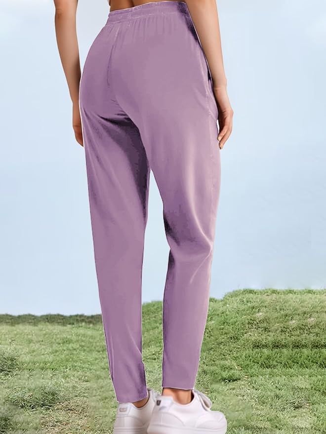 Women's Outdoor Hiking Pants Lightweight Comfortable Breathable Quick Dry Stretchy Running Athletic Pants with Zipper Pocket