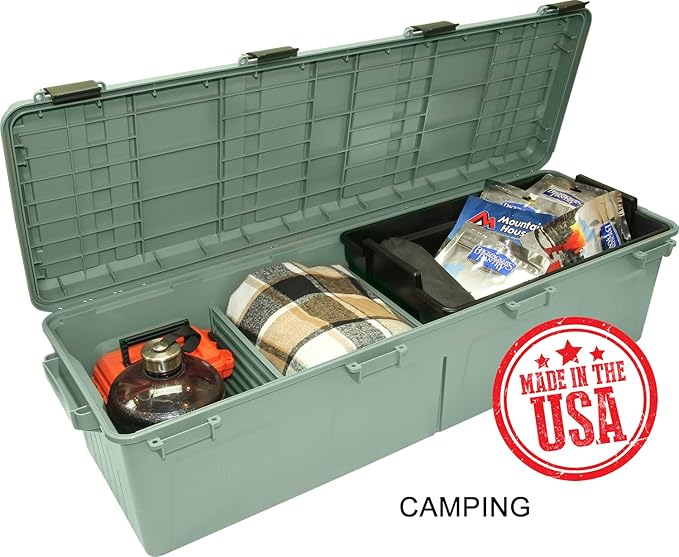 MTM MGC - The Mule Mobile Gear Crate, Water-Resistant, Stackable, Holds 75lbs of Gear, USA Made, Army Green
