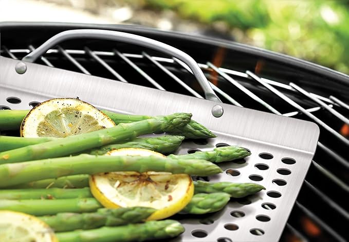 Outset 76632 Stainless Steel Grill Topper Grid, 11"x17" BBQ Tray