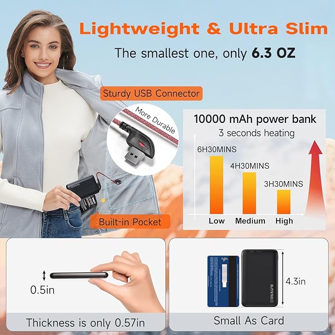 KOVNLO Heated Vest Women with Battery Pack Included, Smart Electric Lightweight Heated Jacket