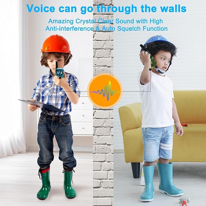 Walkie Talkies for Kids, Walkie Talkie Toys for Girls Boys, Outdoor Toys for Ages 4-8-12, Built-in Flashlight, 22 Channels, Birthday Gifts for 3 4 5 6 7 8 9 10 Year Old Girl Boys (Camo, 3Pack)