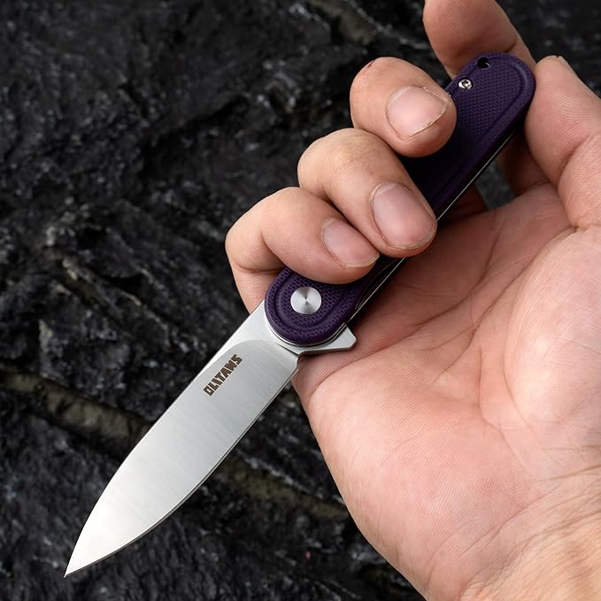 G040 Pocket Knife, 2.75'' D2 Steel Blade G10 handle, Small EDC Knife with Pocket Clip for Men Women, 2.1oz