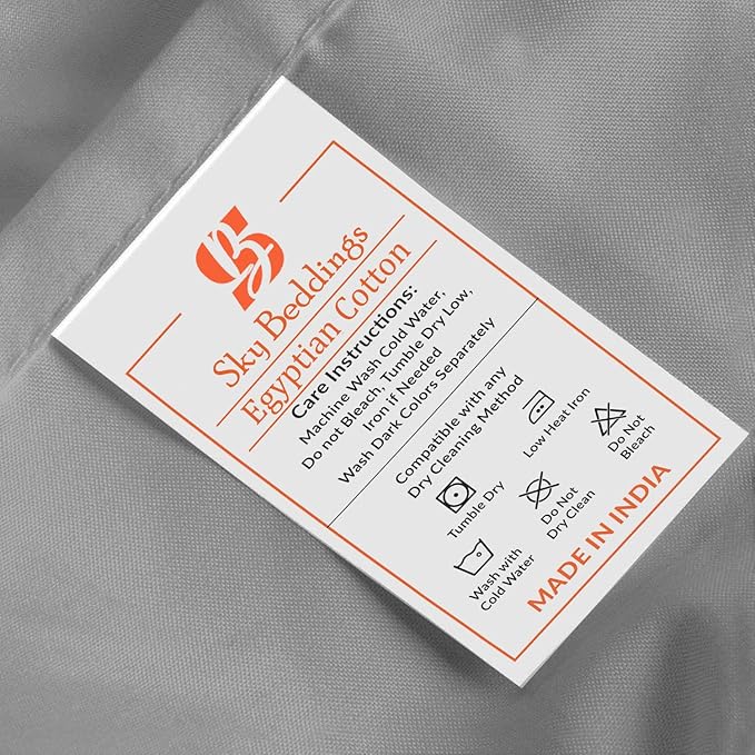SKY BEDDINGS Olympic Queen Sheet Set 66 x 80-100% Egyptian Cotton, 600 Thread Count - 4 Piece Bed Sheets for Super Queen RV Mattress - Sateen Weave, Hotel Quality, Cooling & Breathable - Light Grey