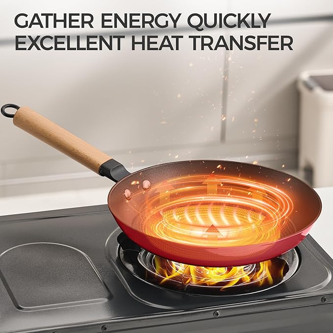 YUTANN Nonstick Frying Pan, 8 inch Enameled Cast Iron Pan Kitchen Healthy Egg Fry Pan Omelette with Detachable Handle, Lightweight Pre-seasoned Cast Iron Skillet, Dishwasher & Oven Safe