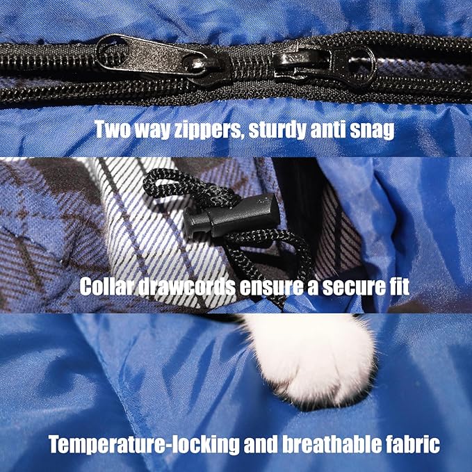 ShinHye 0 Degree Sleeping Bag for Adults - Cotton Flannel 4 Season Cold Weather Winter, XXL Big and Tall Camping Sleeping Bag with Compression Sack