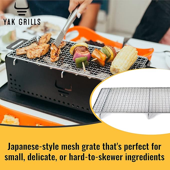 Yak Mesh Grill Grate | Designed for The Yak 400 Series Grill | Perfect for Small, Delicate, Hard-to-Skewer Ingredients | Crafted from Food-Grade Chromed Steel | Easy to Clean and Highly Durable