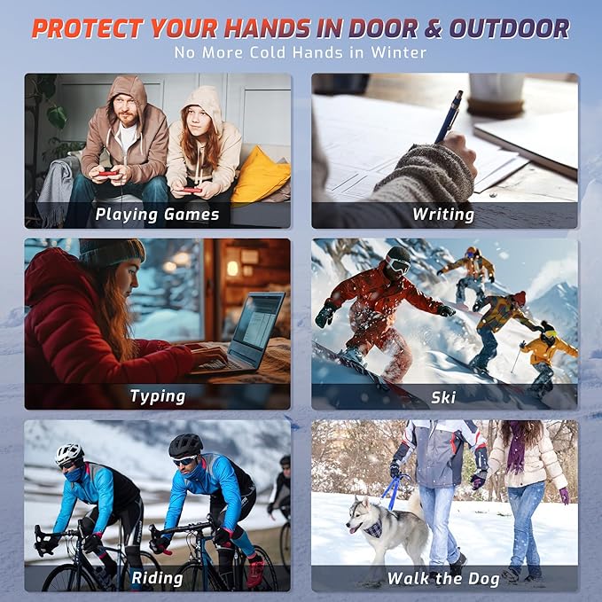 Heated Gloves for Men Women- Rechargeable Touchscreen Cold Winter Work Arthritis Pain Relief Hand Warmers Hot Compress Reusable, Heated Gloves for Cold Winter Arthritis Hands Skiing Hunting