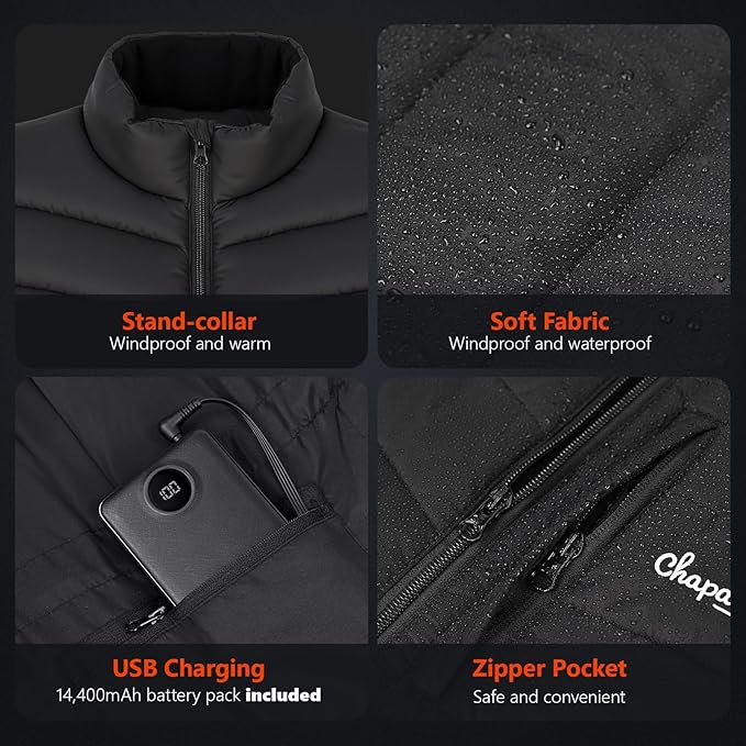 Women’s Heated Vest with Battery Pack Included, 7.4V Smart Washable Rechargeable Electric Lightweight Heating Vest