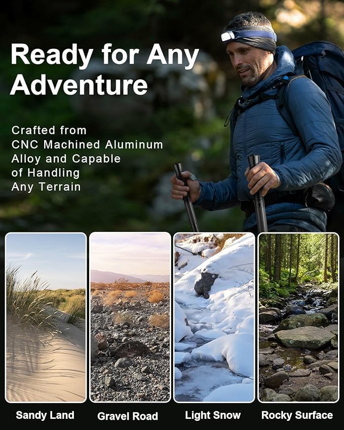 aiGear Tactical Walking Stick - Upgraded Survival Hiking Stick with Outdoor Multi-Tool Gear Trekking Poles for Outdoor Adventures, Trekking, Survival Hiking Tactical Tool