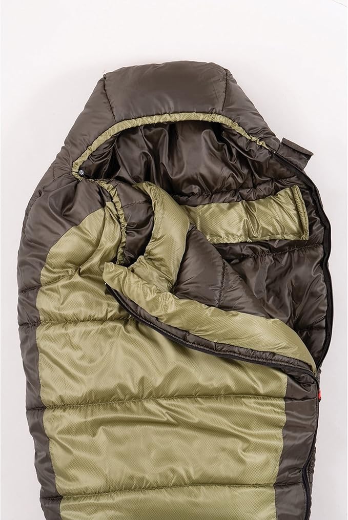 Coleman North Rim 0°F Big & Tall Sleeping Bag, Cold-Weather Mummy Sleep Sack with No-Snag Zipper & Adjustable Hood for Warmth & Ventilation, Large Camping Sleeping Bag