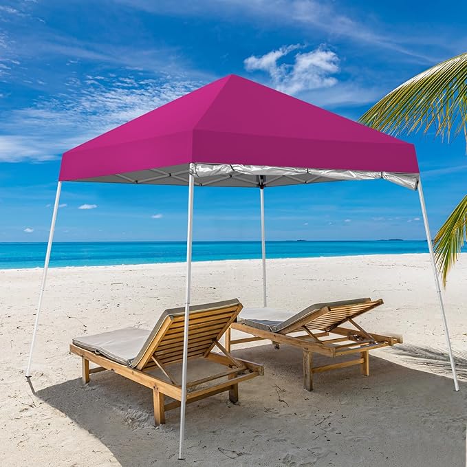Outvita 6'x6' Pop Up Canopy Tent Commercial Instant Gazebo Tent, Waterproof & UV Protection Canopy Tent with Slant Legs & 1pc sidewall for Party Wedding Birthday BBQ Events