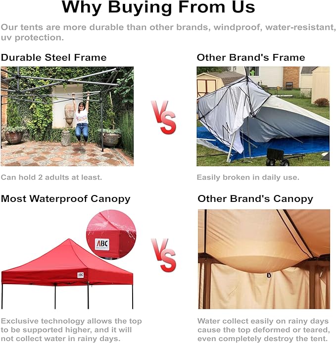 ABCCANOPY Easy Pop Up Canopy Tent with Sidewalls 8X16 Commercial -Series, White