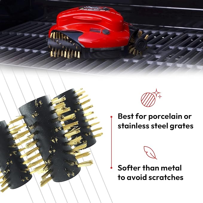 Grillbot GBB201 Replacement Brushes for Grillbot Automatic BBQ Grill Cleaning Robot (Brass)