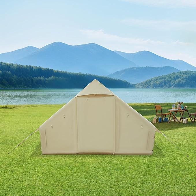 Inflatable Camping Tent with Hand Pump, Easy Setup Water-Resistant Cabin Tent, 300D Oxford Outdoor Camping Tent, 3-4 People Tents with High-Density Mesh Windows