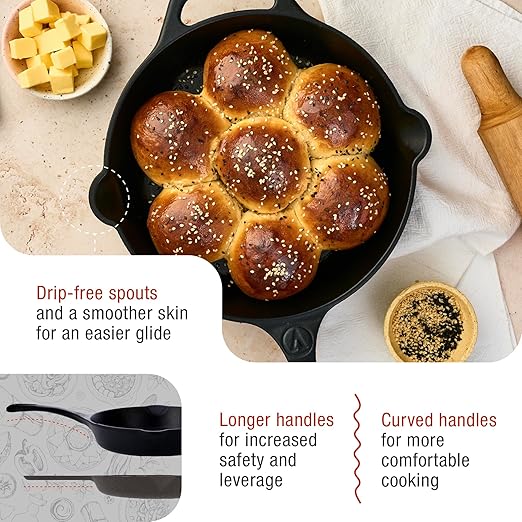 Victoria 10-Inch Cast Iron Skillet, Pre-Seasoned Cast-Iron Frying Pan with Long Handle, Made in Colombia