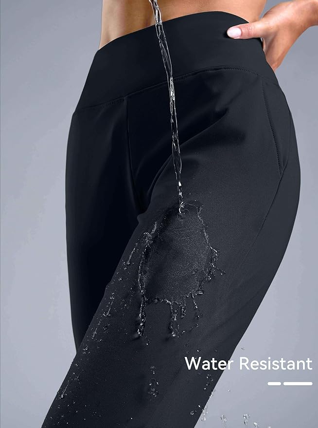 G Gradual Women's Fleece Lined Joggers High Waisted Water Resistant Thermal Hiking Pants Cold Weather Sweatpants with Pockets
