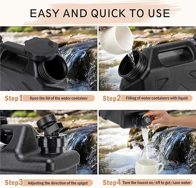 Camping Water Jug, 2.6 Gallon (10L) Camping Water Container, Portable Emergency Campings Water Tank, BPA Free Water Storage With Spigot No Leakage For Camping, Outdoor Hiking, BBQ, Picnic