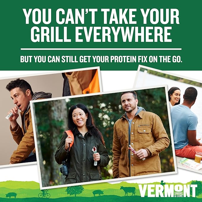 Vermont Smoke & Cure - Smoked Premium Beef Stick - No Antibiotics or Added Hormones, Perfect for Charcuterie Board or Hiking Snack - 1oz, 24-pack