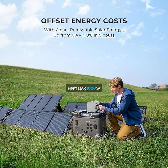 OUKITEL P5000 Solar Generator, 5120Wh Solar power station with 5x2200W AC Outlets (4000W Peak), 1800W Fast Charging, Emergency Power Station for Home, Camping & RVs, Battery Backup