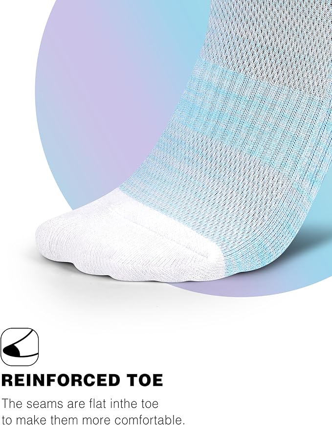 Crew Socks for Women,Athletic Hiking Running Compression Socks with Cushioned Support 3-6 Pairs