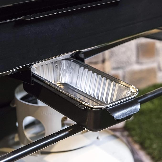 Grill Grease Pan for Charbroil Accessories 9328812P06 463331221 463365021 G416-0015-W1, G325-5703-W1, Grill Replacement Grease Cup Catcher with 10-Pack Aluminum Disposable Oil Drip Pan