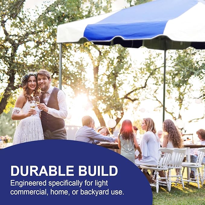 Party Tents Direct 20'x40' Weekender West Coast Tent Frame Party Tent (Blue/White) PVC Top with Storage Bag - Tents for Parties, Weddings, Birthdays, Banquets, Fiestas, Workshop, Outdoor Event