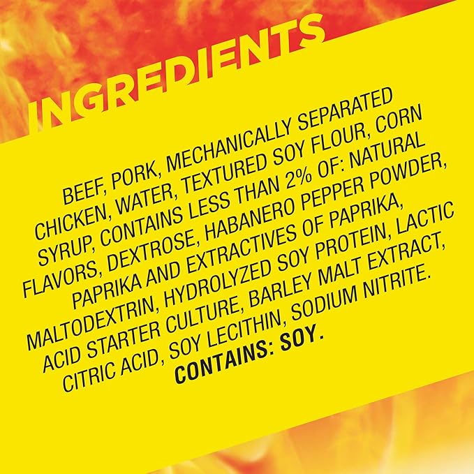 Slim Jim Monster Smoked Meat Sticks, Hot AF Flavor, High Protein, 1.94 oz. (18 Count)