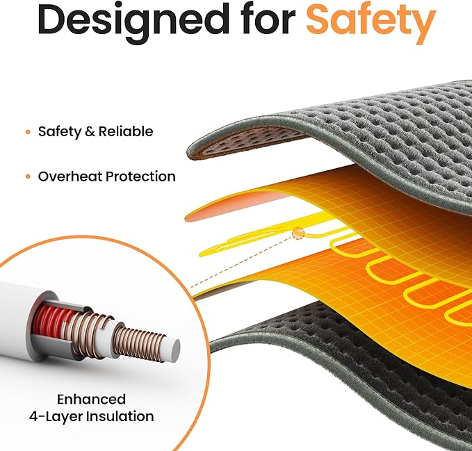 Heating Pad for Back Pain, 12''×24'' Heating Pad for Period Cramps Neck Shoulder Knee Leg with 9 Heat Settings Auto Shut-Off and Rapid-Heating, Ideal Gift for Family and Friends, Gray