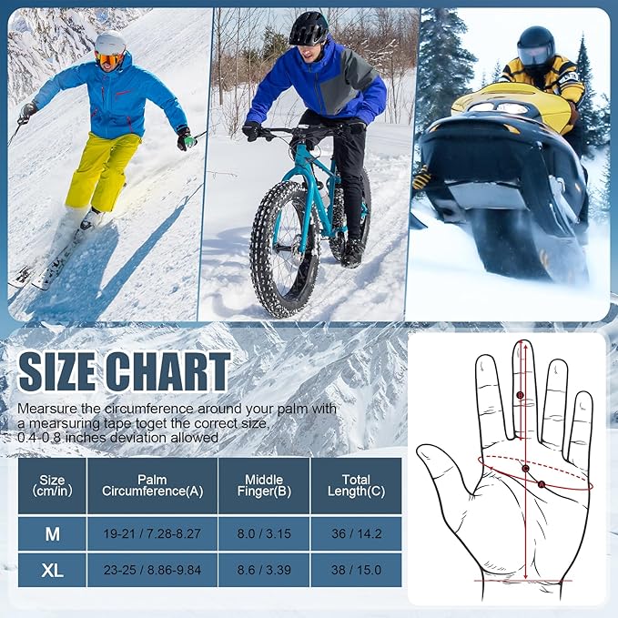 Heated Gloves for Men Women, Rechargeable Full & Half Hands Electric Gloves Heated Fingerless Touchscreen Gloves Heated Winter Hand Warmer for Work Cycling Skiing Outdoor Snow (Medium)