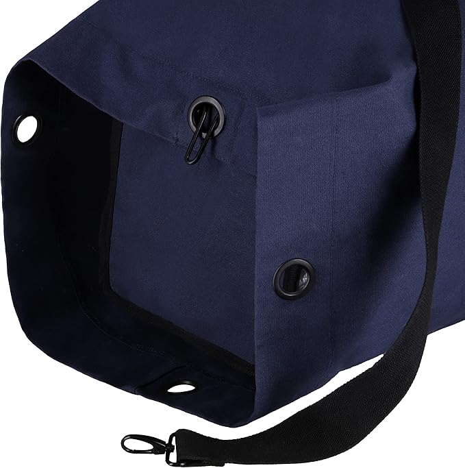 WHITEDUCK Top Load Canvas Folding Duffel Bag, Water Resistant Army Style Shoulder Bag for Men and Women- Gym, Sports, Travel, Hiking, Camping, Backpacking (Large 25" x 42",Blue)