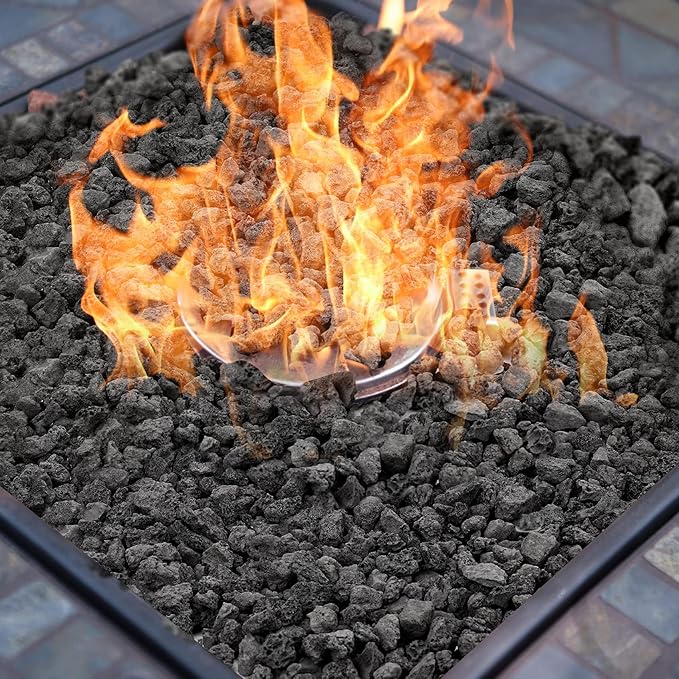 Mr. Fireglass Natural Lava Rock, 0.4"- 0.8" Small Volcanic Lava Rock for Indoor & Outdoor Fire Pits, Fireplaces, Fire Bowls & Fire Table, Decorative Garden Landscaping, Potted Plants -10 Pounds, Black