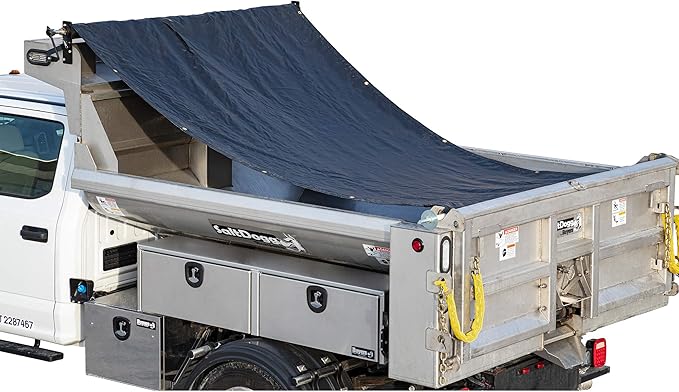 Buyers Products DTR8018 Aluminum Tarp System with Mesh Tarp, 8 x 18 Feet, Dump Body Tarp Kit, Dump Trailer Accessories, Dump Body Accessories