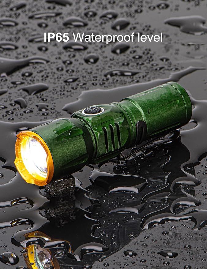 Mini Rechargeable LED Super Bright Flashlight,IP67 Waterproof Zoomable 2000 Lumens Tactical Flashlight with Magnets,4 Adjustable Light Source Modes for Camping,Hiking,Outdoor,Emergencies(Green)