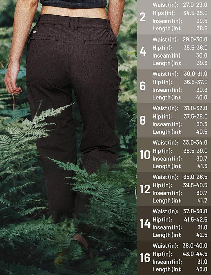 MIER Women's Quick Dry Cargo Pants Lightweight Tactical Hiking Pants with 6 Pockets, Stretchy and Water-Resistant