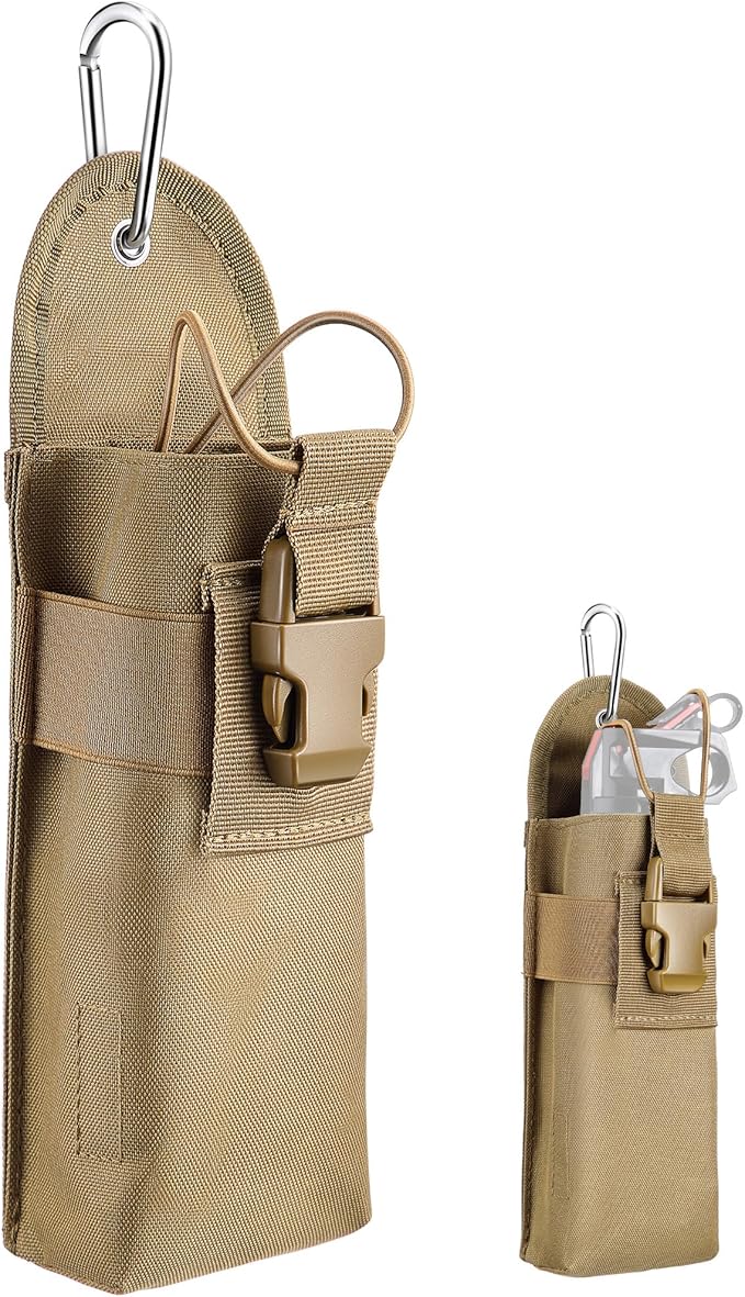 Bear Spray Holster with Quick Release Buckle (Spray Not Included), Nylon Holster with Hook & Loop for 7.9 & 9.2fl Oz Canister, Portable Pouch & Elastic Cord Design for Hiking Camping, Outdoor