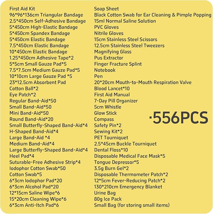 556 Piece Large Tactical First Aid Kit (Premium) –【Molle Rip-Away】Labelled Compartments | Tear Resistant for Family/Team | Car/Home/Sports/Camping | First Responders' Pick