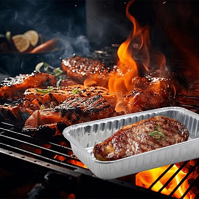 50 Pack Drip Pan Liners, for Ninja OG800/OG900-Woodfire Outdoor Grill & Smoker-Compatible with OG850/OG951-Disposable Aluminum Foil Grease Tray.
