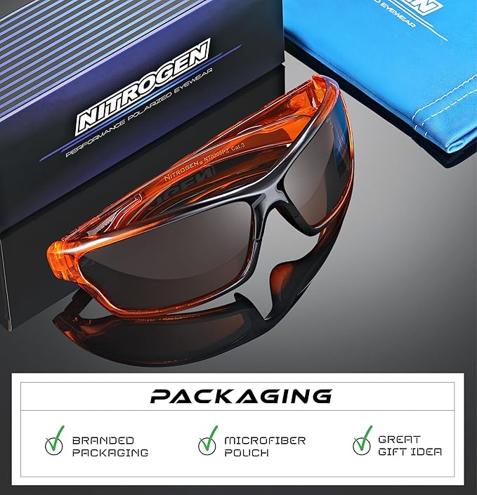Nitrogen Polarized Wrap Around Sport Sunglasses for Men Women UV400 Driving Fishing Running Sun Glasses