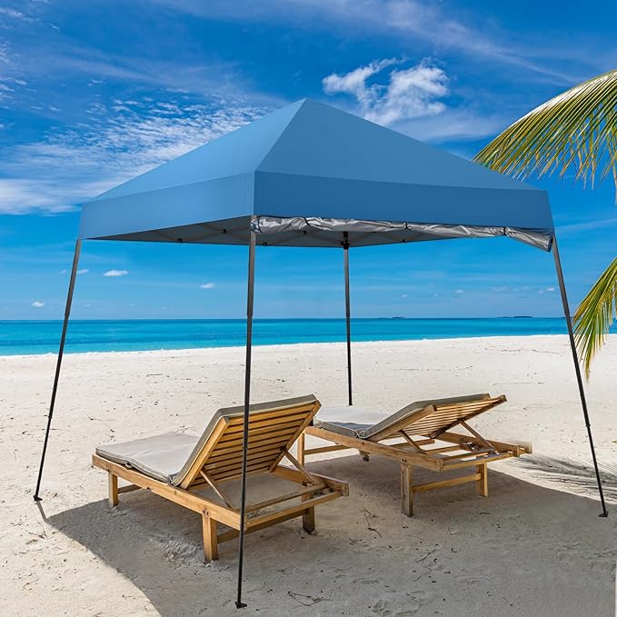 Outvita 6'x6' Pop Up Canopy Tent Commercial Instant Gazebo Tent, Waterproof & UV Protection Canopy Tent with Slant Legs & 1pc sidewall for Party Wedding Birthday BBQ Events