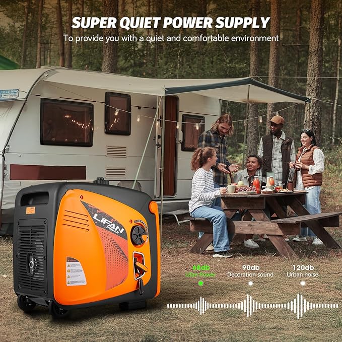 LIFAN 4800W Portable Inverter Generator with Dual Start Mode – Quiet, Fuel-Efficient, and Compact for Home, RV, and Outdoor Use (LF4800iE)