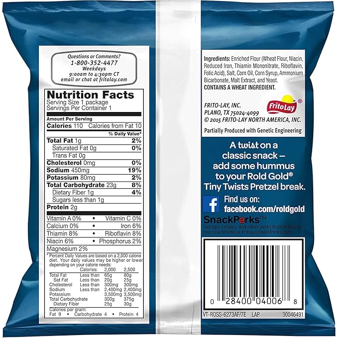 Rold Gold Pretzels, Tiny Twists, 1 Ounce (Pack of 88)