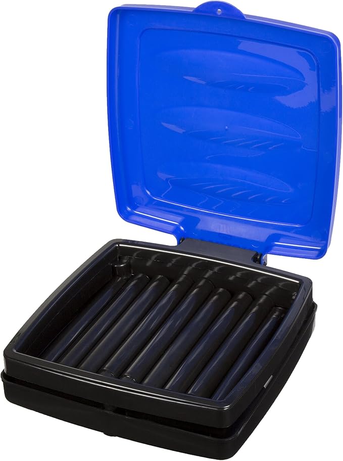 Wakeman Portable Trash Bag Holder – Collapsible 13-Gallon Garbage Bin for Indoor/Outdoor Use, Camping, Recycling, and Parties – Durable Plastic Trash Can Outdoors (Blue)